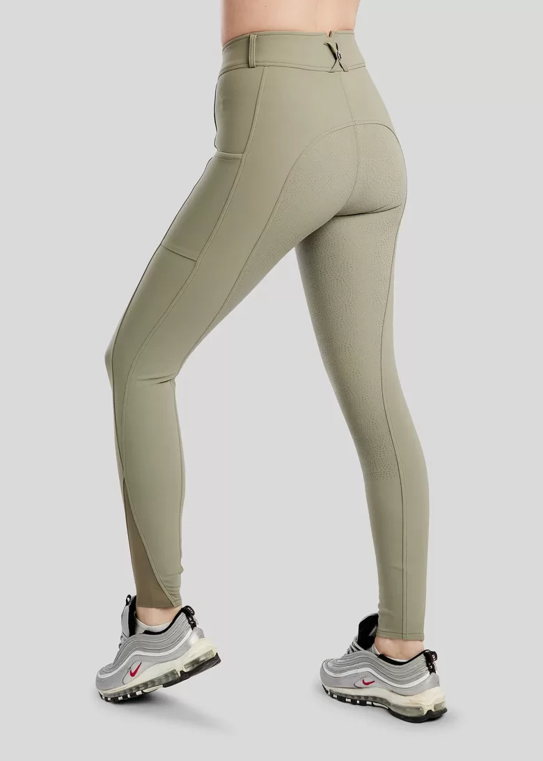 Megan Highwaist breeches with phone pockets - dusty green