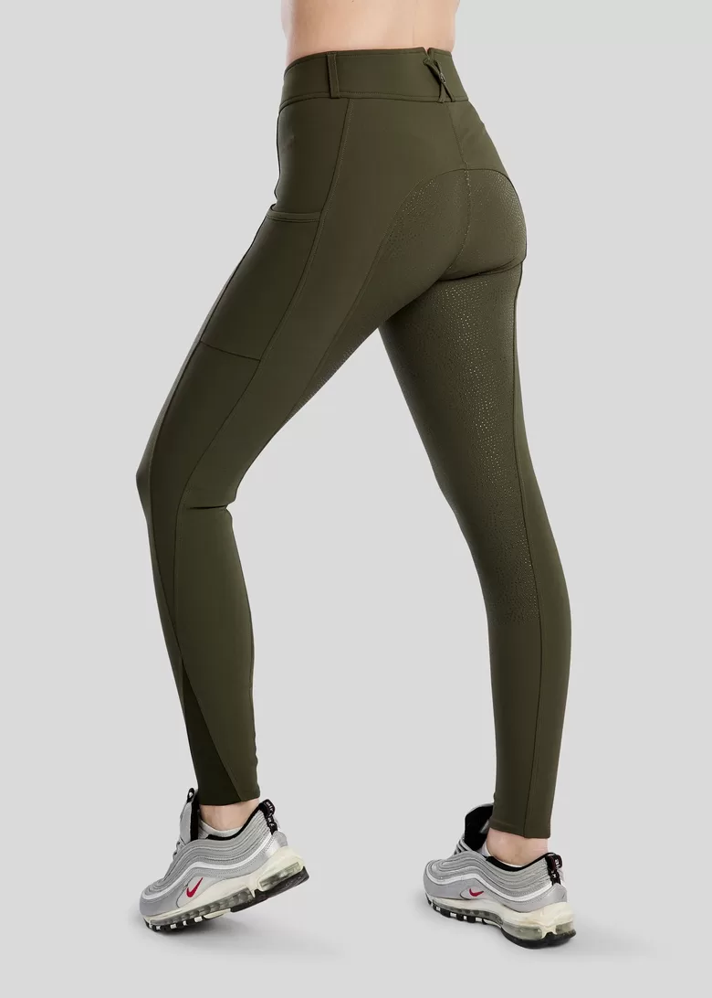 Megan Highwaist breeches with phone pockets - olive