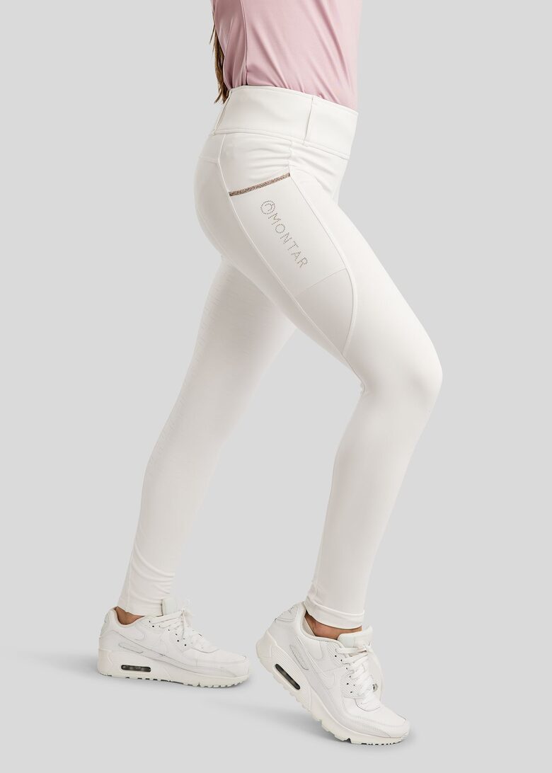 Junior MoLila Pull On with Champagne Crystals - White