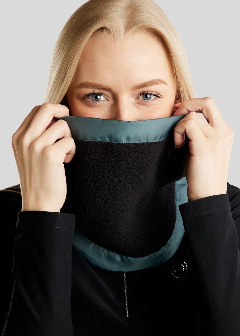 MoEva Teddy kaelus - sinakashall/must