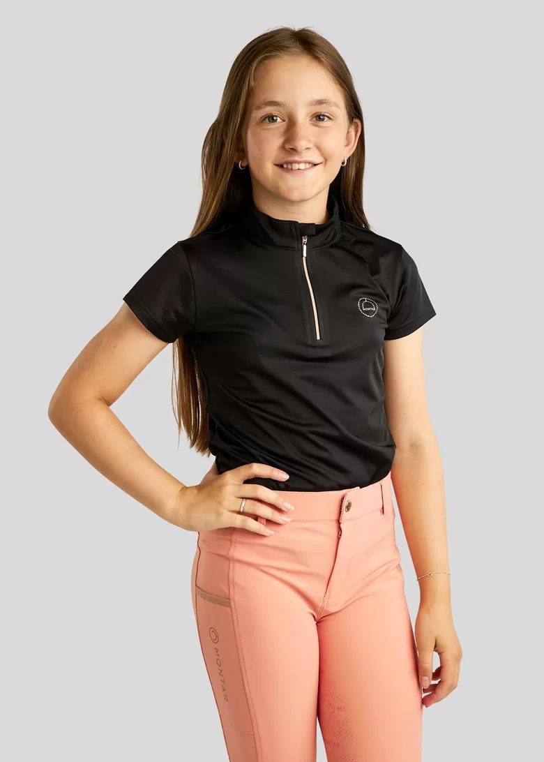 Everly polo short sleeves junior - black