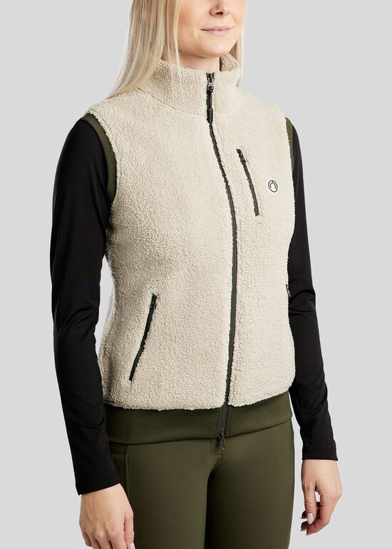 MoEbba Teddy vest - cream/olive