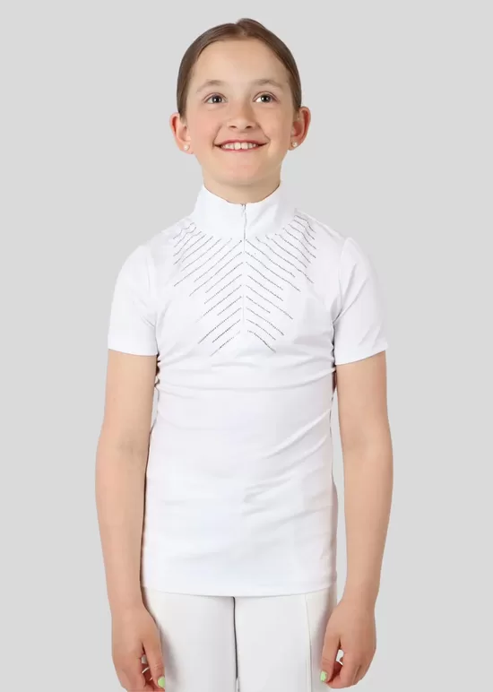 Võistlussärk kristallidega juunior - valge