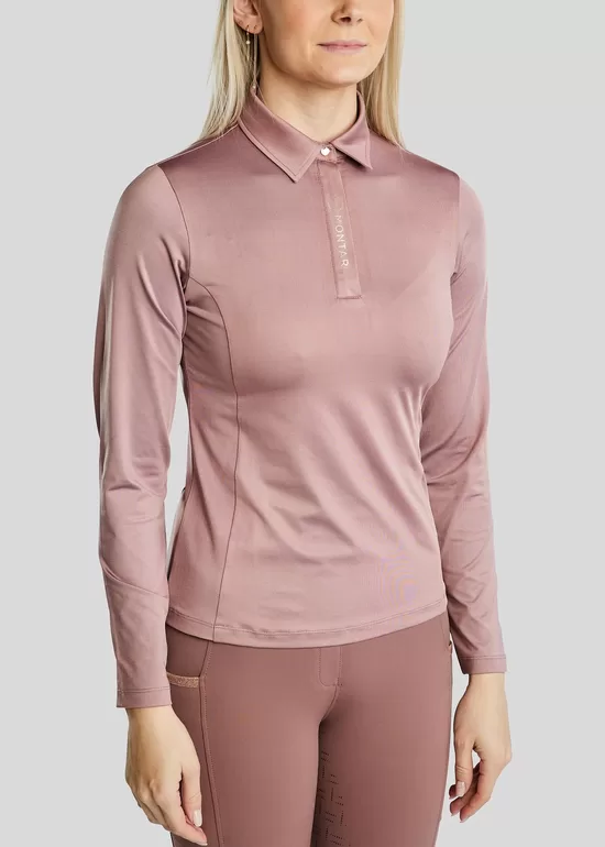 MoSusan long sleeve polo - dusty rose