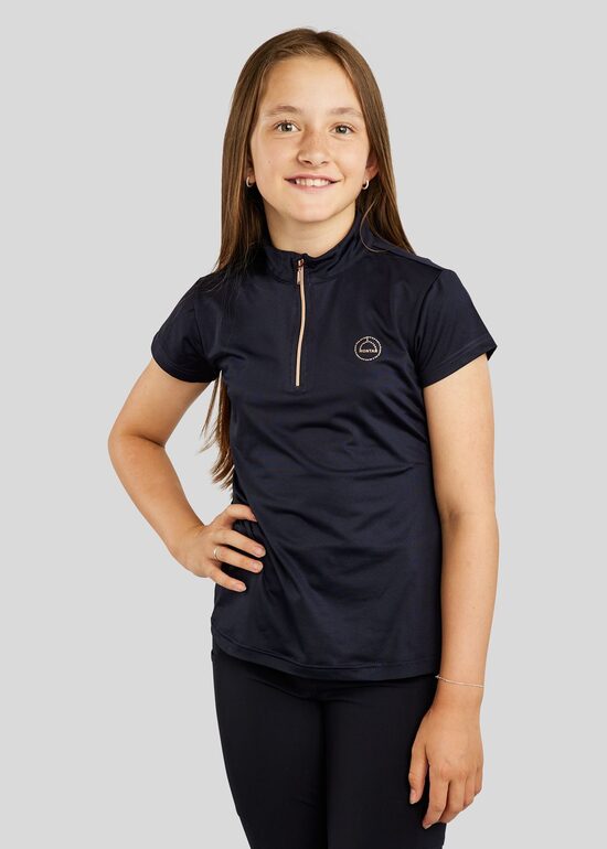 Everly polo lühikeste varrukatega juunior - tumesinine